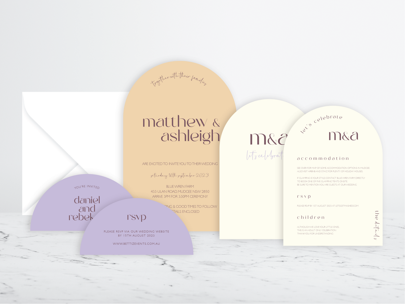 Alabaster Invitation 3 Card Package