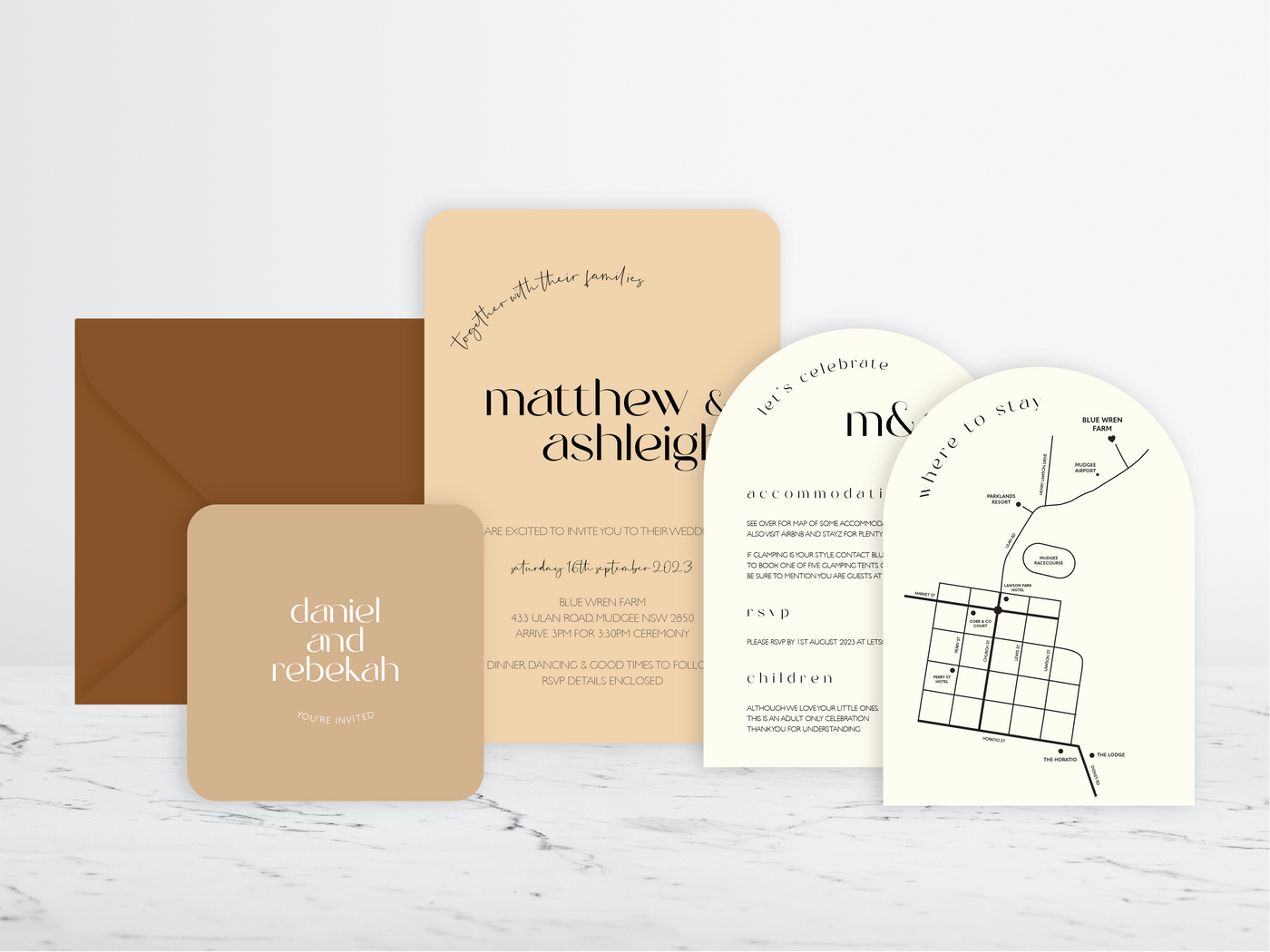 Alabaster Invitation 3 Card Package