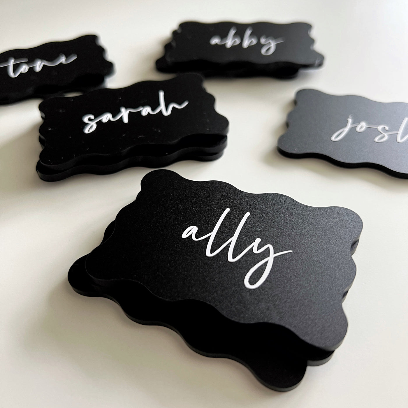 Wave Acrylic Place Cards