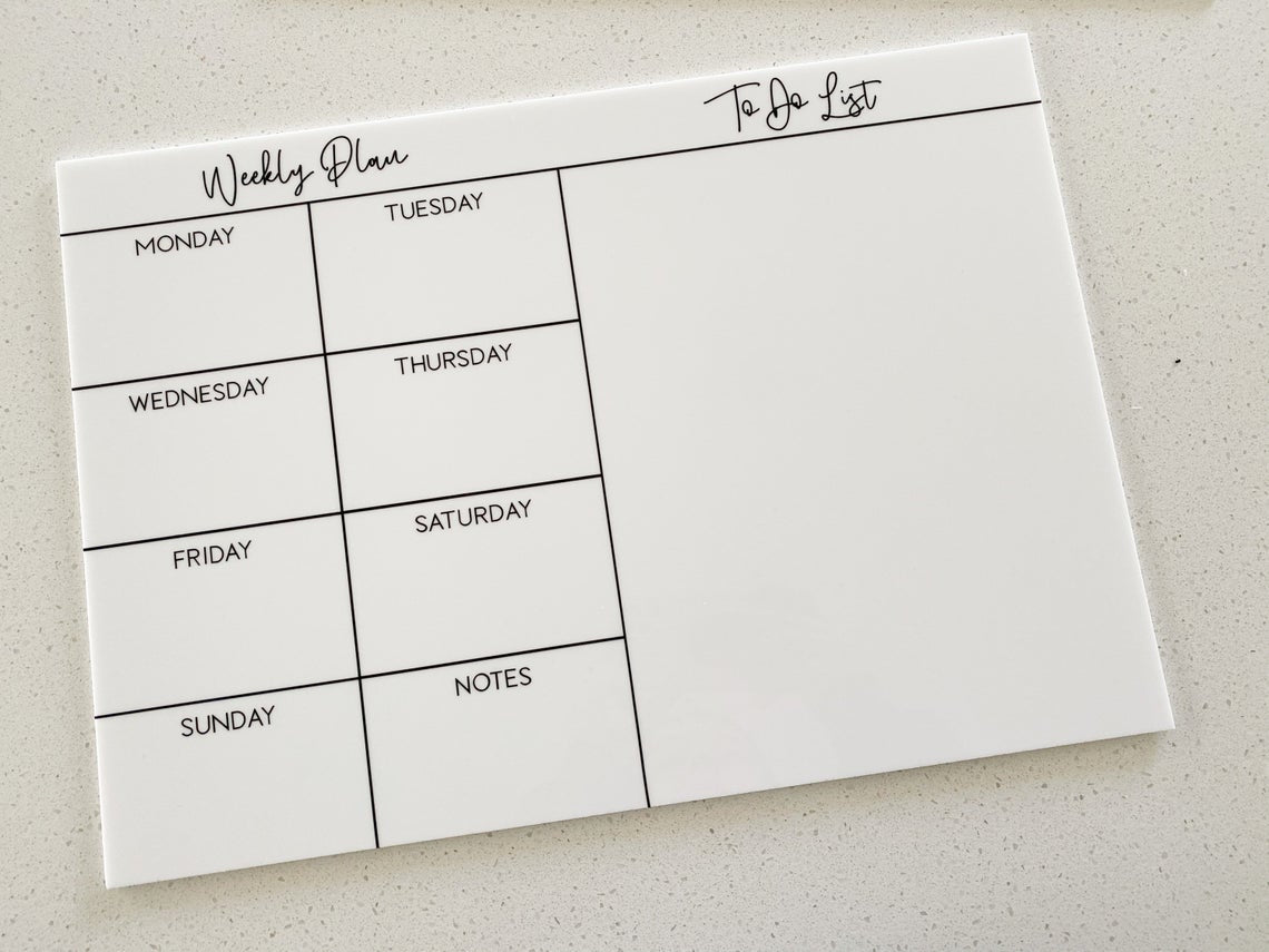 Personalised Family Whiteboard Calendar Planner
