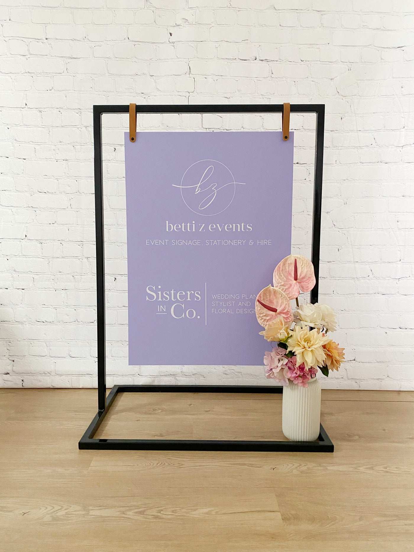Black Hanger for Hire.  Wedding Event Welcome Sign