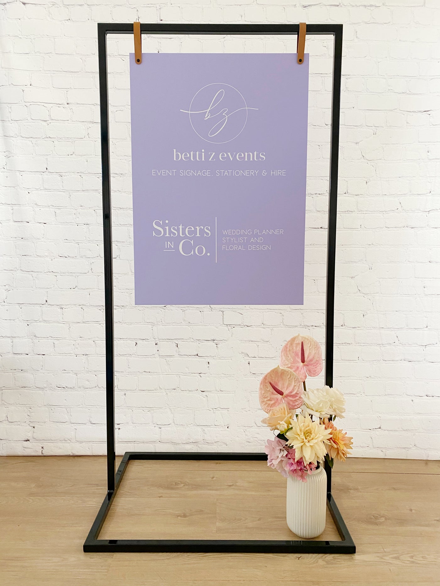 Black Hanger for Hire.  Wedding Event Welcome Sign